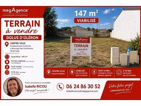 dolus d'oleron  terrain a batir viabilisé de 147m²