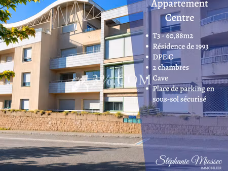 pordic centre – appartement t3 avec deux balcons  cave et stationnement
