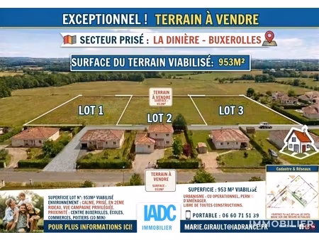 vente terrain 953 m²