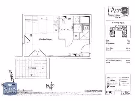 location appartement 1 pièce 26m² juvignac 34990