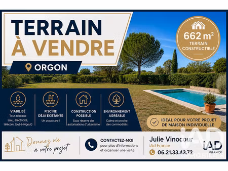 vente terrain à bâtir 662 m²