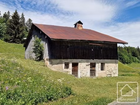 ferme savoyarde alpine traditionnelle à rénover avec 11 665 m² de terrain sur le plateau..