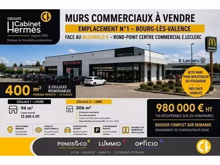 vente commerce bourg les valence 26500 400m²