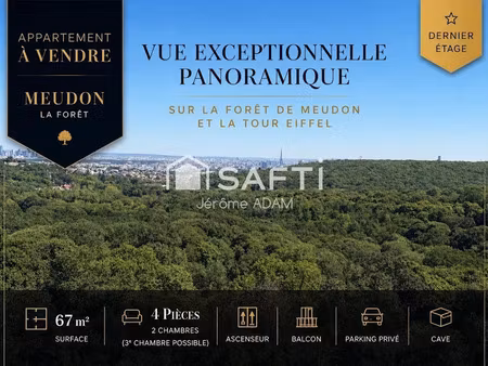 vente appartement 4 pièces 67 m² à meudon la foret (92360)  298 000 €