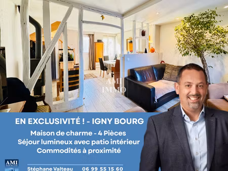 maison coeur de bourg igny avec patio interieur