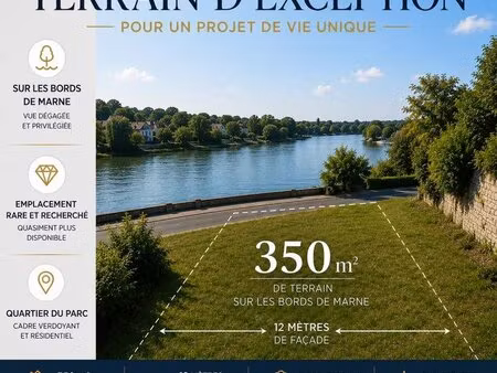 rareté absolue – terrain constructible en bords de marne – quartier du parc à saint-maur
