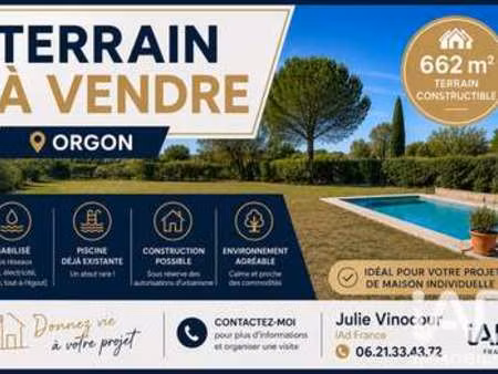 vente terrain piscine à orgon (13660) : à vendre piscine / 662m² orgon