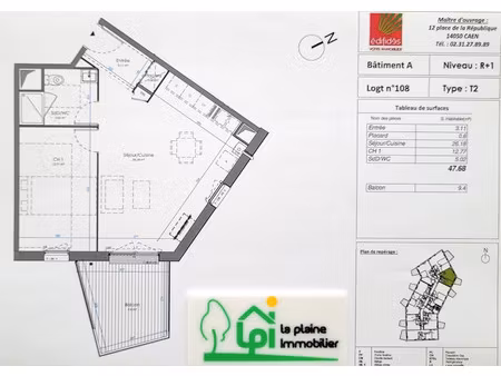 vente appartement 2 pièces 47.7 m² à epron (14610)  218 900 €