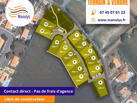 vente terrain 456 m² fouras (17450)