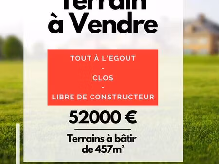 terrain constructible 457 m² – saint-martin-le-beau  bourg  clos & viabilisé tout-à-l'égou