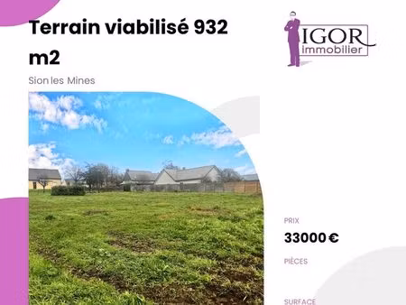 terrain 932 m² sion-les-mines