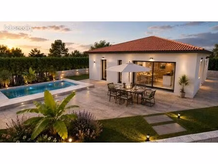 maison neuve de 88 m² avec garage et terrain viabilisé de 350 m² à autignac (34480)  idéal