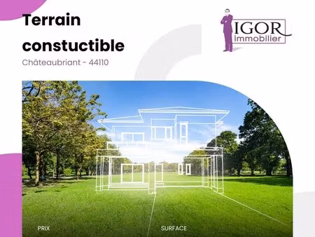 terrain 1368 m² châteaubriant