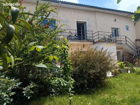 maison avec jardin fleuri et arboré