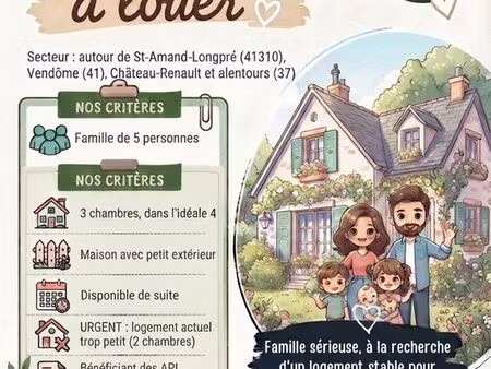 urgent recherche maison autour 41310