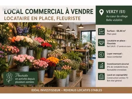 local commercial loué – investissement clé en main – verzy (51)