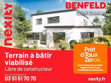 terrain constructible à benfeld  de 463 m2  près de strasbourg