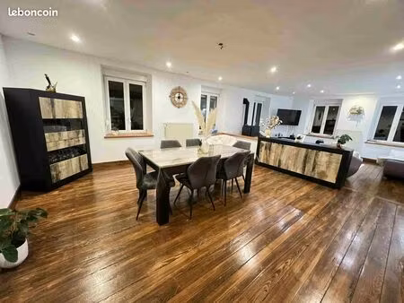 loue f4 de 150 m2 à lorquin avec cour intérieure  terrasses et garage