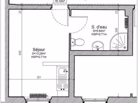 studio 1 argentan 400 chauff  eau et électricité inclus
