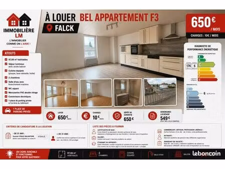 appartement 3 pièces 88 m²