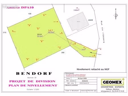 terrain 1675 m² bendorf