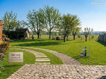 terrain à bâtir viabilisé – 961 m² – capelle-fermont (62690) – entre particuliers