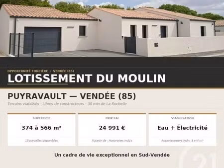 terrain 374 m² puyravault