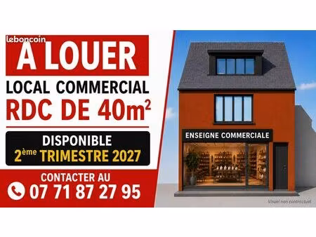 à louer – local commercial 40 m² – emplacement n°1 – centre-ville de carquefou
