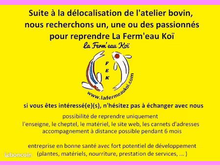 vente ferme aquacole créée en 2012