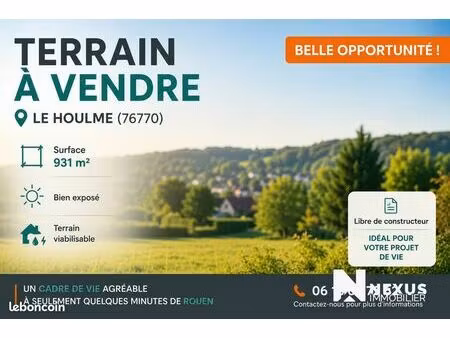 terrain 931 m² le houlme