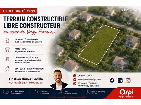 terrain 700 m² veigy foncenex