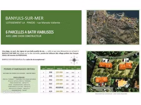 a banyuls sur mer - 6 parcelles viabilisées
