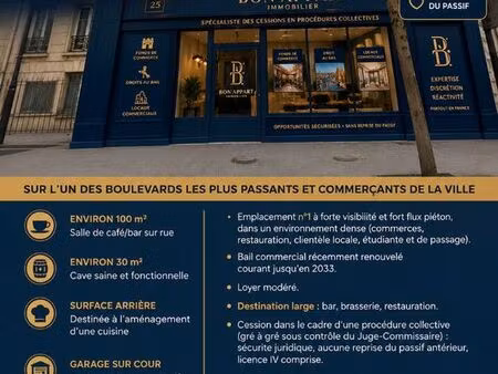 bar-brasserie  fonds de commerce angers