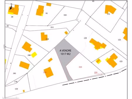 ? terrain a vendre viabilise 1017 m²