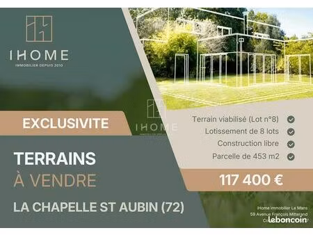 terrain 453 m² la chapelle saint aubin