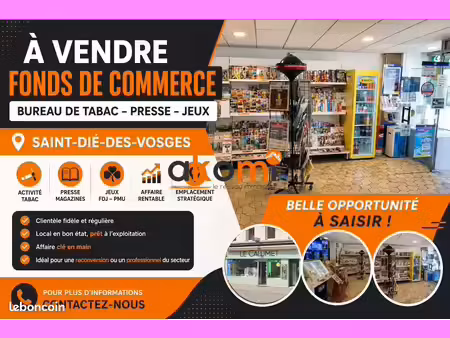 fonds de commerce  jeux  presse  tabac 55 m² saint-dié-des-vosges