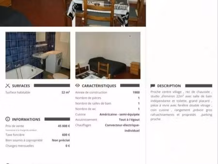 studio rdc 24m2  proche des commerces et montagne et rivière