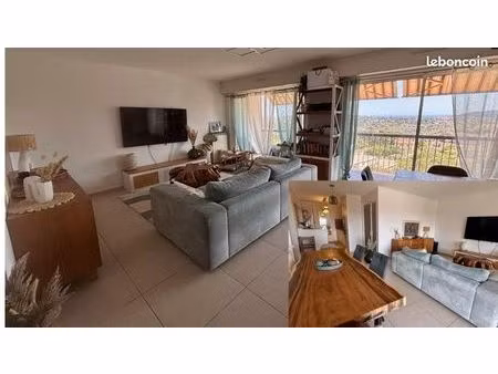 appartement 72m2-corniche faron-balcon 16m2-aperçu mer-parking + cave