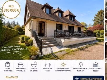 maison familiale 176 m² – fort potentiel – à 8 km de deauville