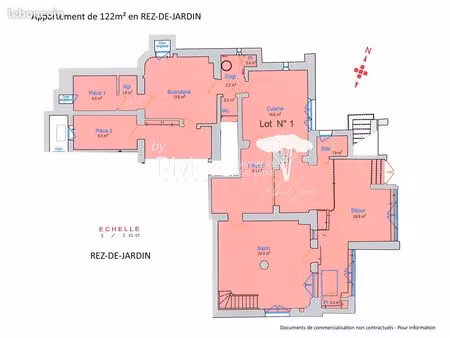 appartement 4 pièces 122 m²