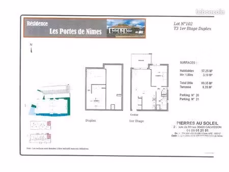 immeuble 3 pièces 57 m²