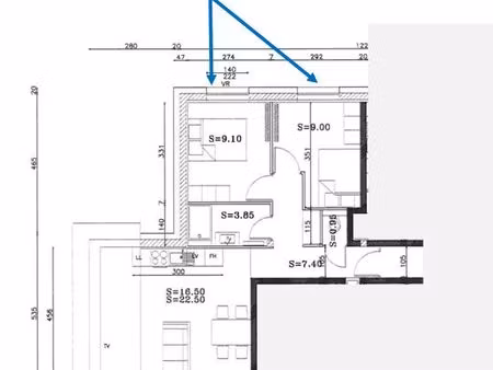 appartement t3 loué meublé à l’année de 50 m2 avec balcon