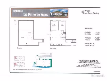immeuble 3 pièces 74 m²