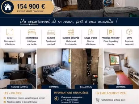 av appartement t4 spacieux et rénové