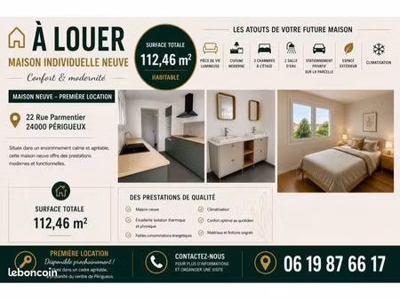 à louer – maison neuve à périgueux