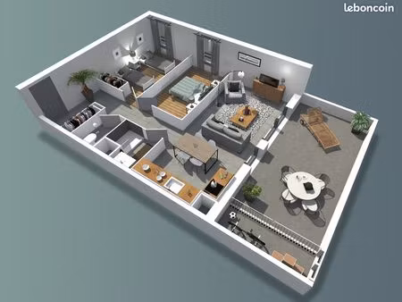 appartement t3 avec terrasse et parking sous/sol