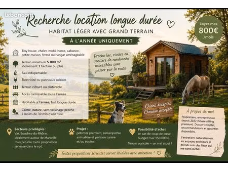 cherche maison + grand terrain
