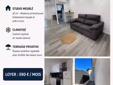 location studio meublé