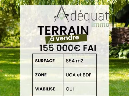 terrain 854 m² asnieres sur oise