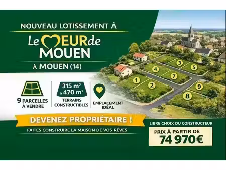vente terrain 325 m² à mouen (14790)  75 400 €